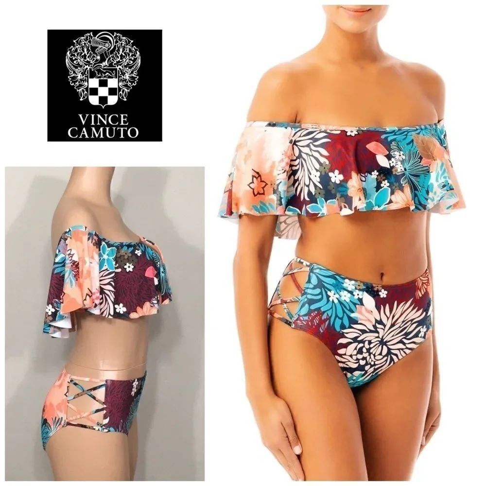 Vince Camuto Lagoon floral high waisted bikini. Large